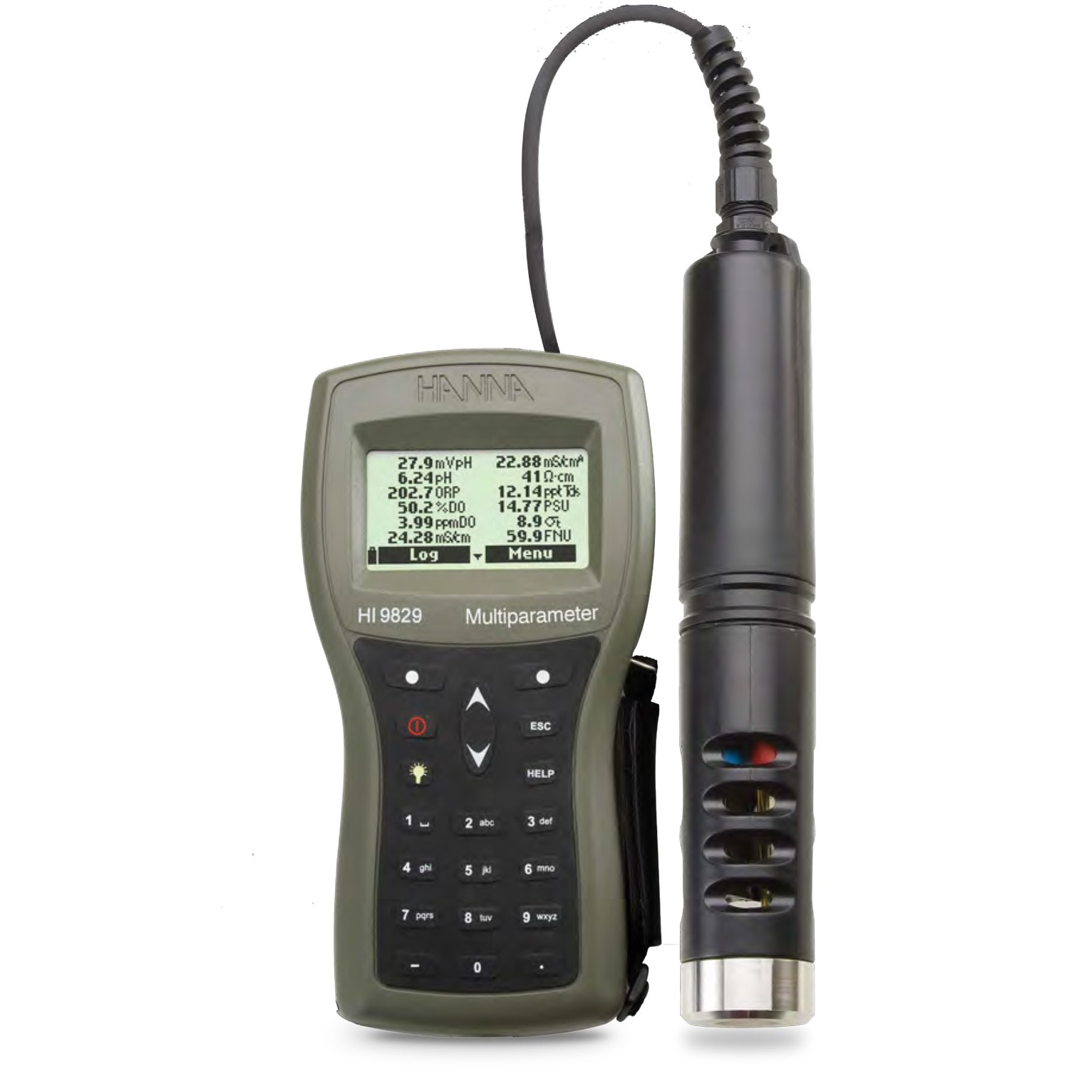MEDIDOR MULTIPARAMÉTRICO DE PH/ORP, CE, OD, SONDA 4 METROS DE CABLE, 115V - HANNA